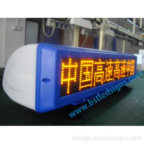 P6 Yellow Color Programmable Taxi Top LED Scrolling Sign